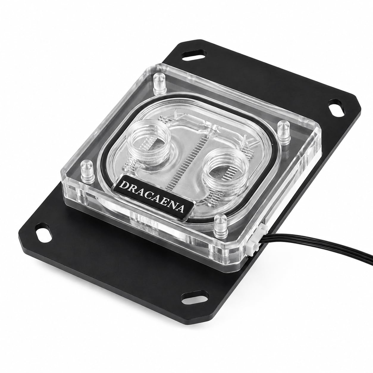 Dracaena.io CPU Water Block for AM5/AM4, Acrylic Top, Black, ARGB, Copper