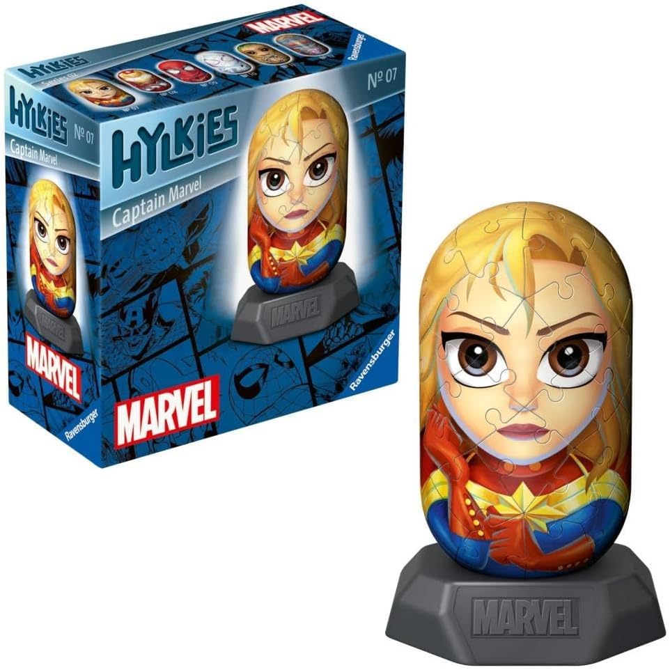 Ravensburger Hylkies: Die neue Sammelfigurenreihe zum selbst zusammenbauen. Figur #07 - Captain Marvel - Für alle Marvel Universe Fans - Aufbauen, Verlieben, Sammeln: Build. Love. Collect., White