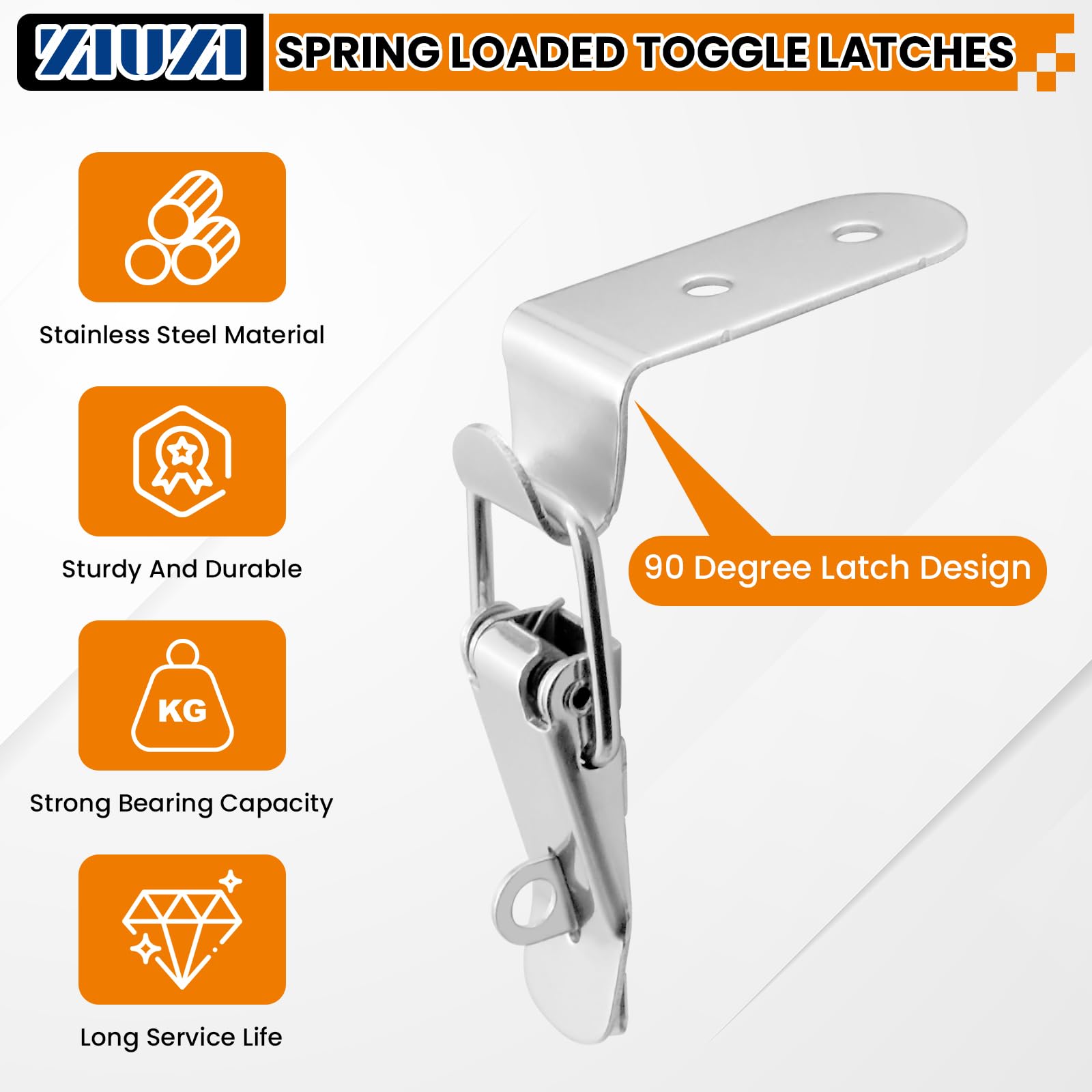 ZIUZI Lot De 2 Loquets D'angle à 90 Degrés En Acier Inoxydable Avec