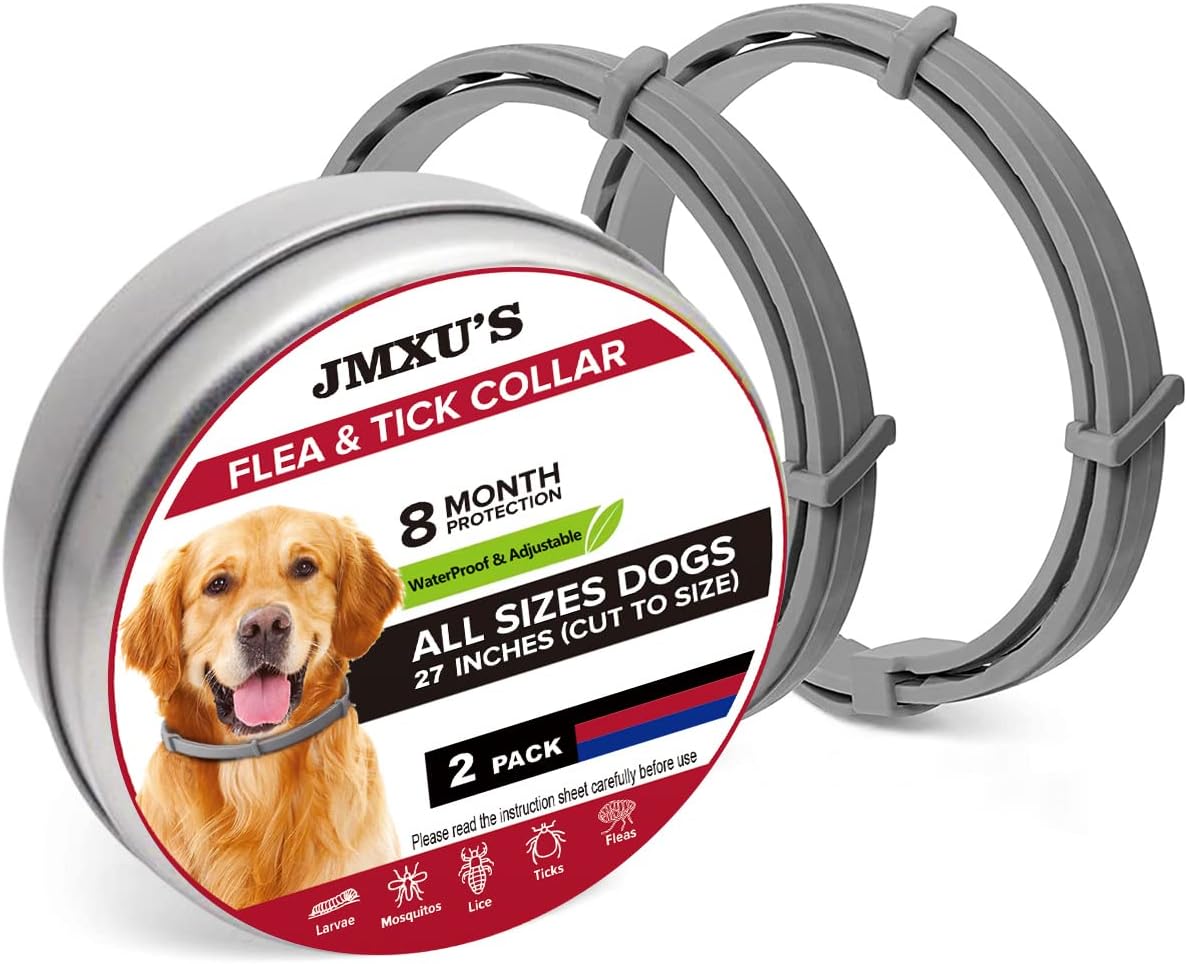 (Exp 13/04/2027Flea and Tick Collar for Dogs, Flea and Tick Prevention for Dog, 27 Inch, 16 Month Protection, 2 Pack
