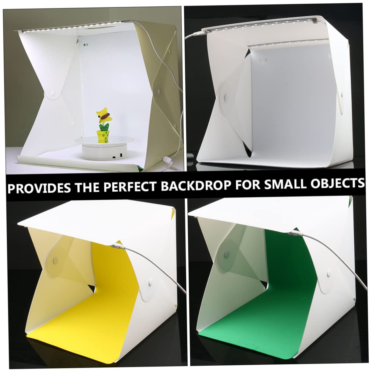 1 Set Light Box Mini Boxes Mini Picture Frames Mini Photo Frame Lighting Cube Tent Photo Studio LED Picture Frame Mini Tent Mini Photography Studio Photography Backdrop White Abs KICHOUSE