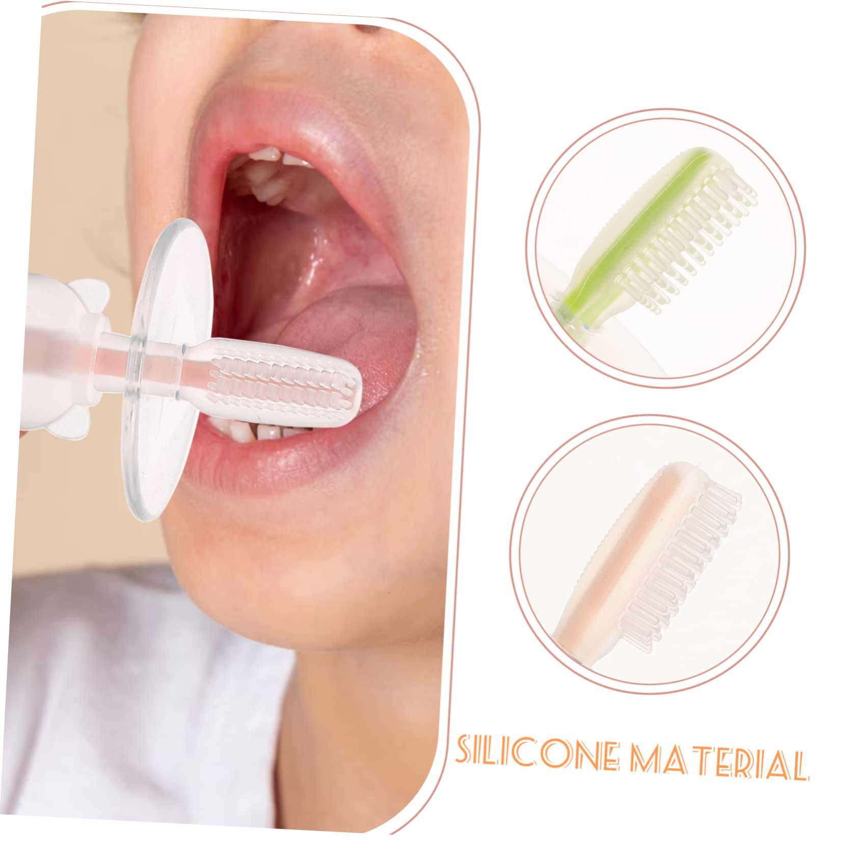 4 Set Spazzolino Da Denti Per A Forma Di Infantile Formazione Silicio Spazzolino Da Denti Dente Che Fa I Primi Passi Ragazzo Primo Gel Di Silice 4 Pezzi*4
