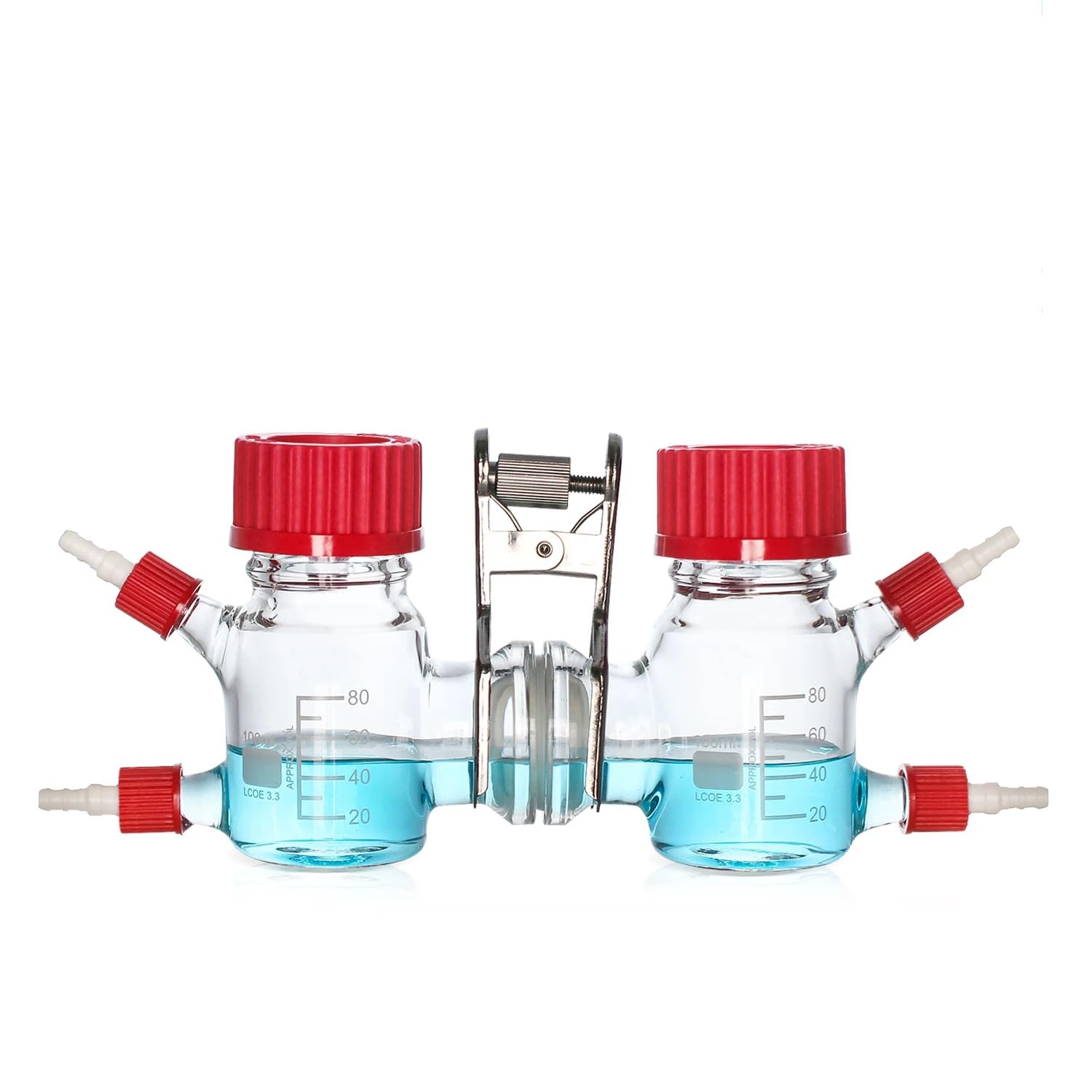 Dual Chamber Marine Fuel Cell Reactor - Electrolytic Cell Glass Reactor with GL45 Cap(100ml)