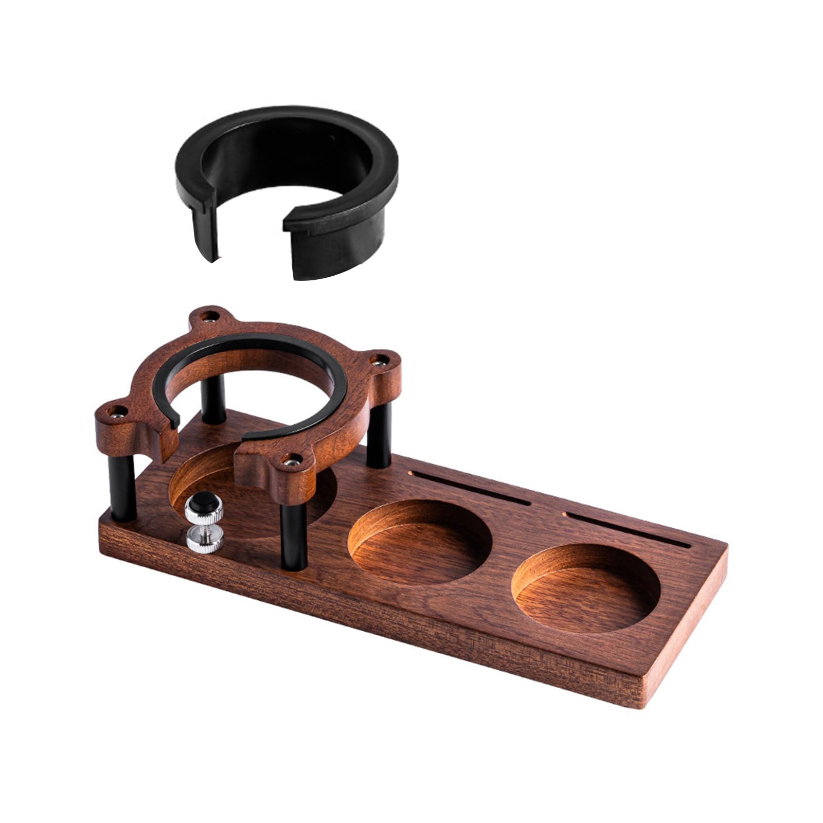 Kalttoy Tamping Stand Coffee Tool Stands Wood Coffee Tamping Station Machine Base for Various Locations Tamper Stand