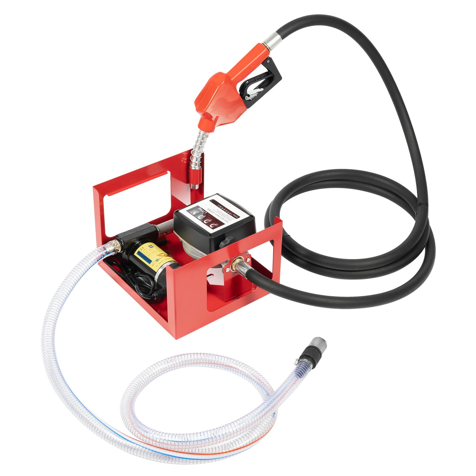 175 W Pompa Travaso Gasolio 12V Pompa Diesel, Con Tubo e Contatore, 50 L/Min Elettrice Liquidi Diesel Pompa Gasolio Professionale Per Auto, Camion, Autocisterne
