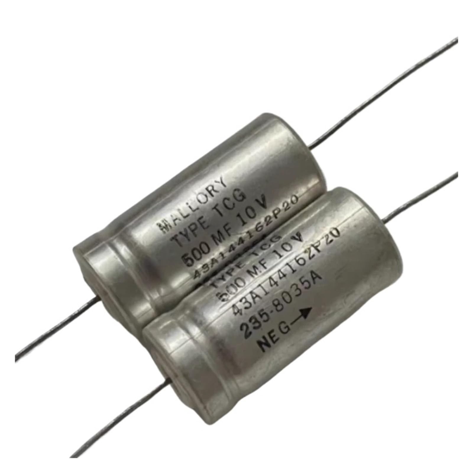 LEOTNNDQ 2pcs 43A144162P20 500UF 500MF 10V 20x41mm Axial aluminum electrolytic capacitor