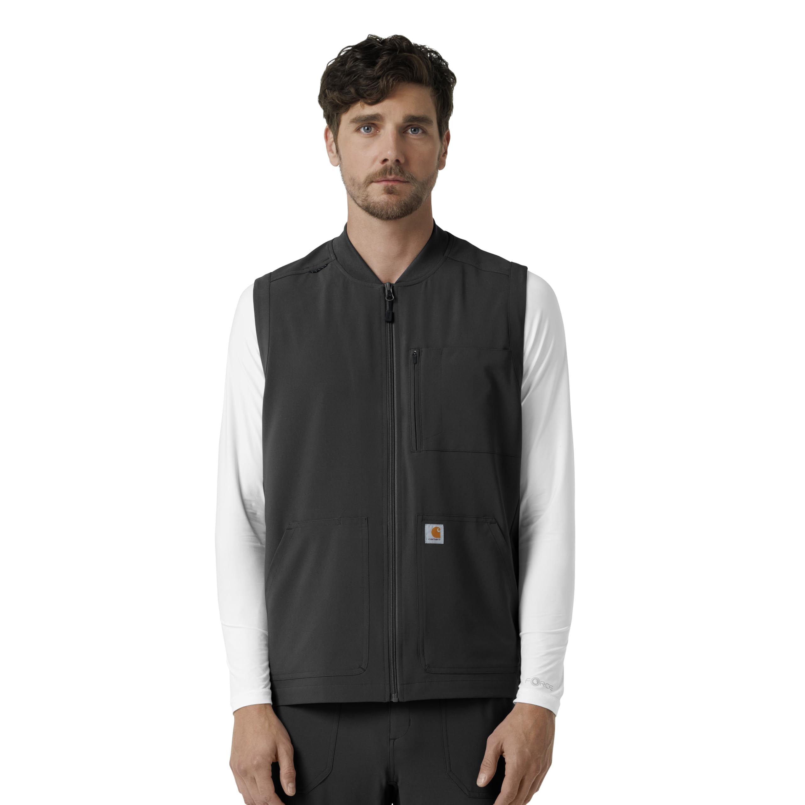 Carhartt Męska kamizelka Force® Cross-Flex lekka kamizelka medyczna, Czarny, M