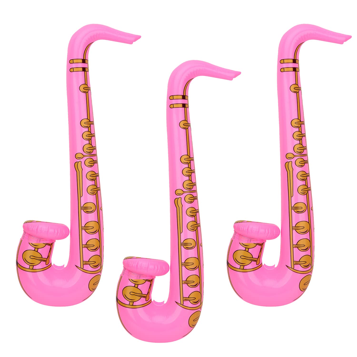 WedDecor Inflatable Guitar Saxophone Toys Favours Balloon, Musical Instruments Accessories For Kids and Adults Party Decoration, Hen Night Party, 3pcs, Pink