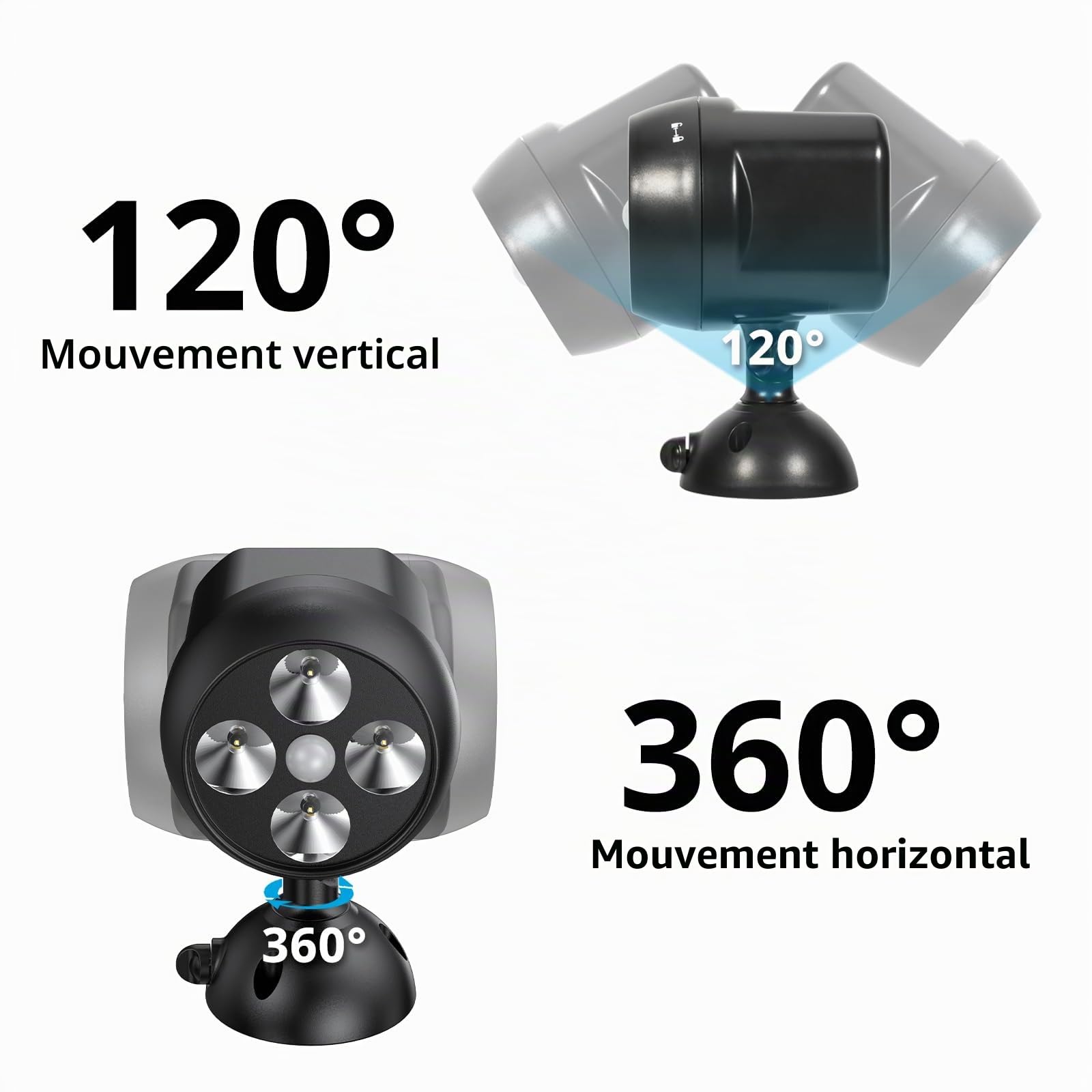 NICREW Lampe extérieure avec capteur de mouvement Imperméable à l'eau, Projecteur LED avec capteur sans fil, Lumière extérieure de Sécurité pour escalier, couloir, jardin, terrasse (Lot de 2)
