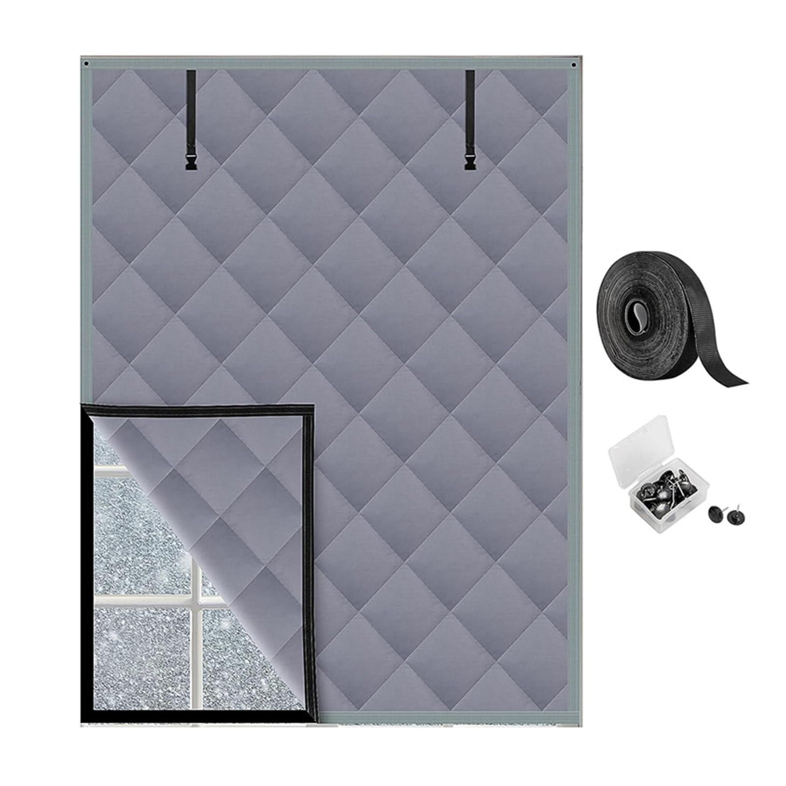 Couverture isolante épaisse de fenêtre à isolation thermique confectionnée pour le confort d'hiver