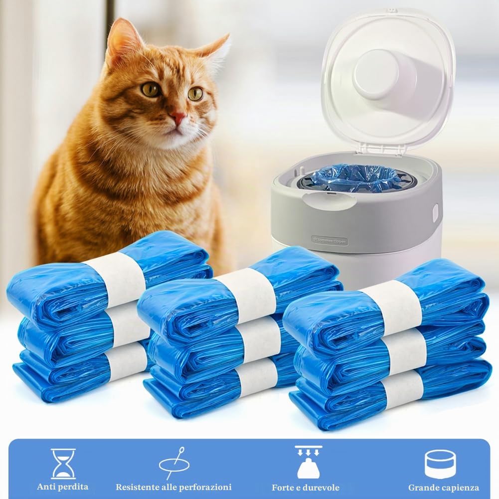 15 Pezzi Ricarica Mangiapannolini,4.5M Sacchetti Mangiapannolini,Pannolino Sacchetti di Ricarica Antiodore Compatibile con la Maggior parte dei Secchi a Film Continuo Standard (Blu)
