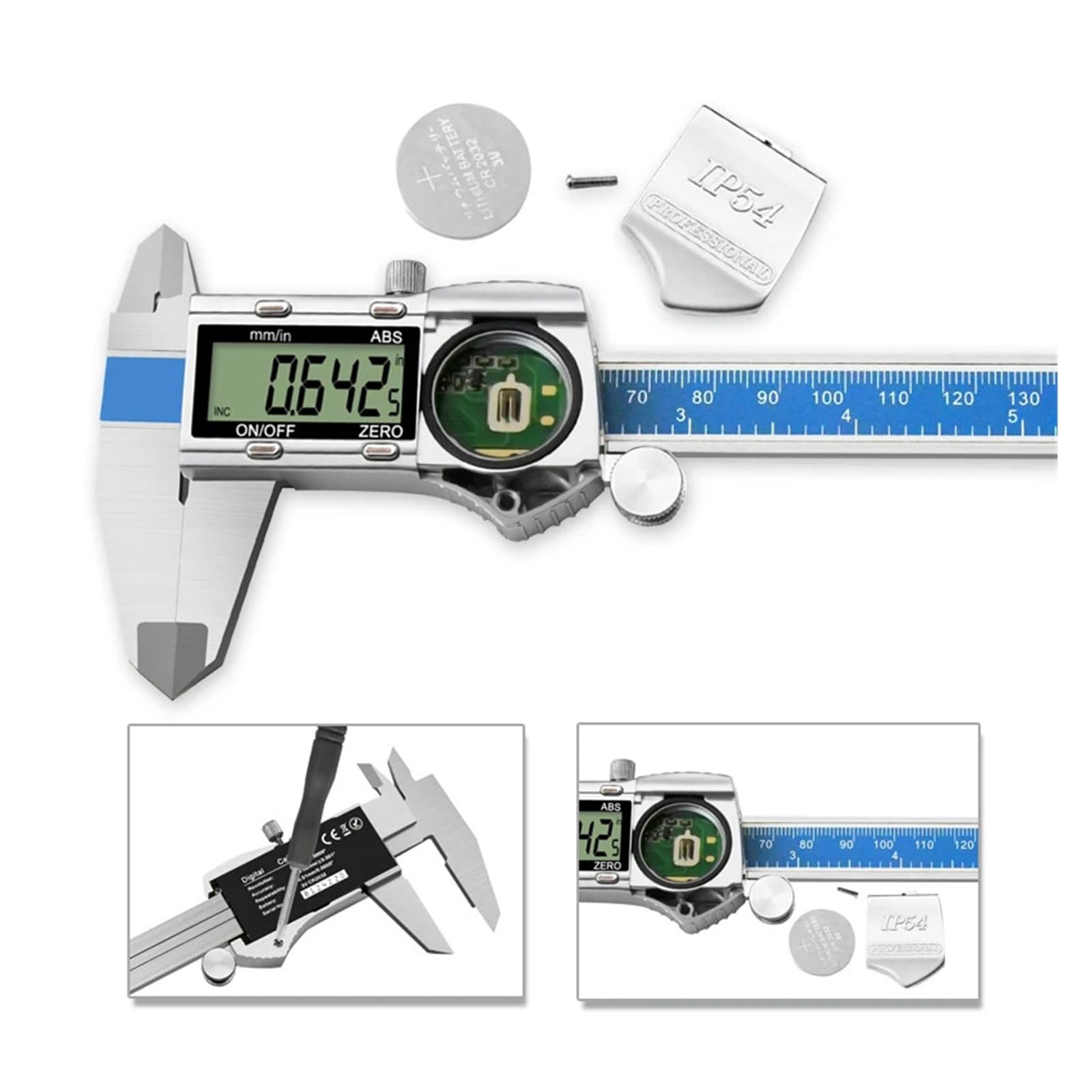 Suwmiarka cyfrowa IP54 150/200/300 mm wodoodporna elektroniczna suwmiarka ze stali nierdzewnej narzędzia pomiarowe Szeroki zakres zastosowań(0-150mm)