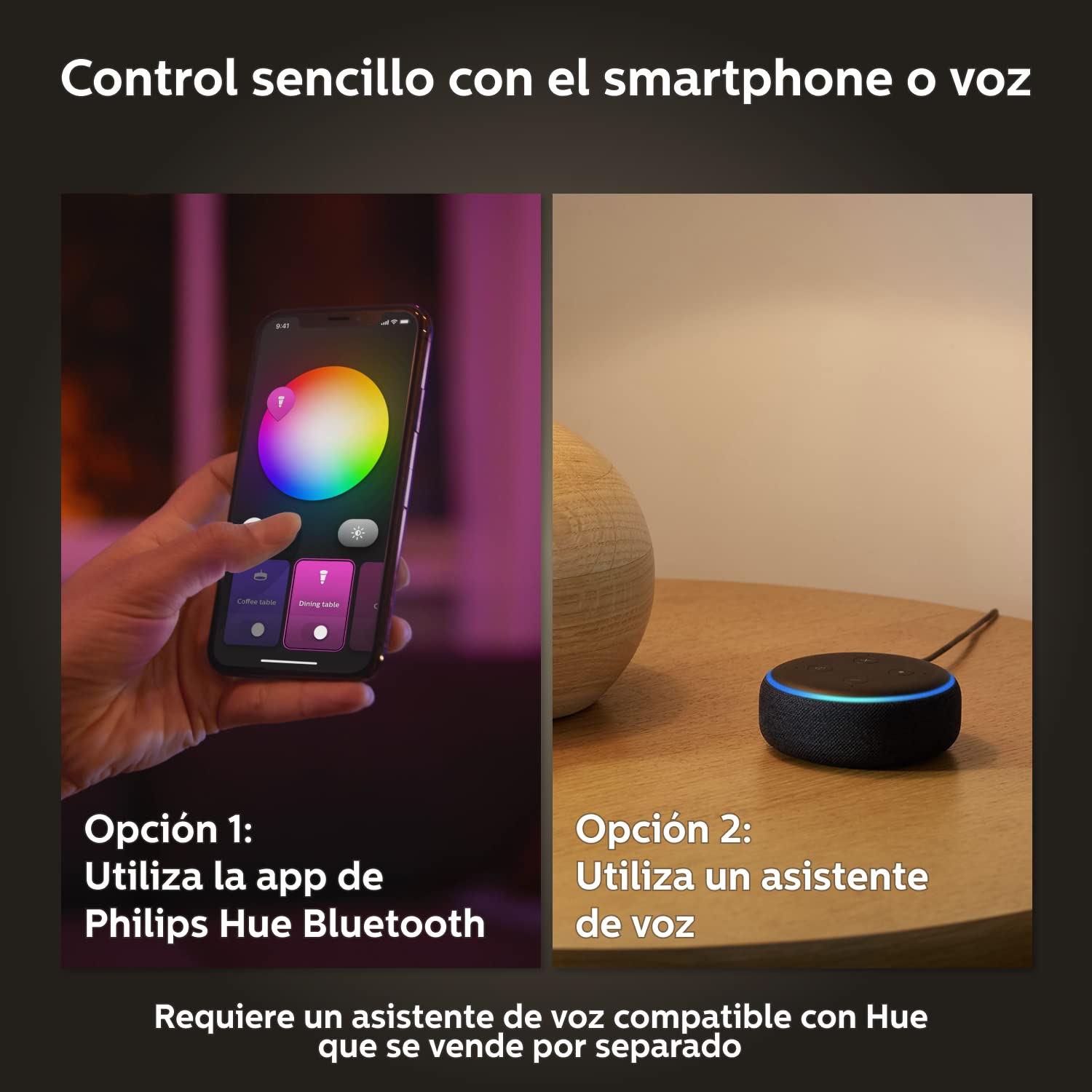 Philips Hue – Lámpara de Techo LED Inteligente Hue Xamento, 33W - 2450 lúmens - Luz Blanca y de Colores, Compatible con Alexa y Google Home, Color Blanco, 38cm diámetro