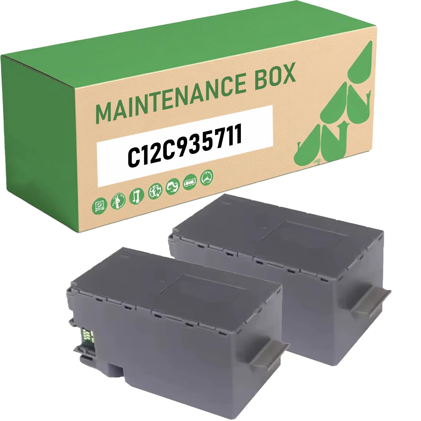 C12C935711 SCMB1 C9357 Boîte d'entretien d'encre P 700 900 Compatible pour Epson SureColor SC-P700 P703 P704 P706 P708 SC-P900 P903 P904 P906 P908 Imprimante 2-Pack