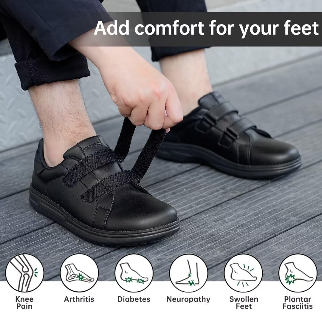 DDTX Work Kitchen Chef Shoes Unisex SRC Anti-Slip Oil and Water Resistant Lightweight Black 9.5US