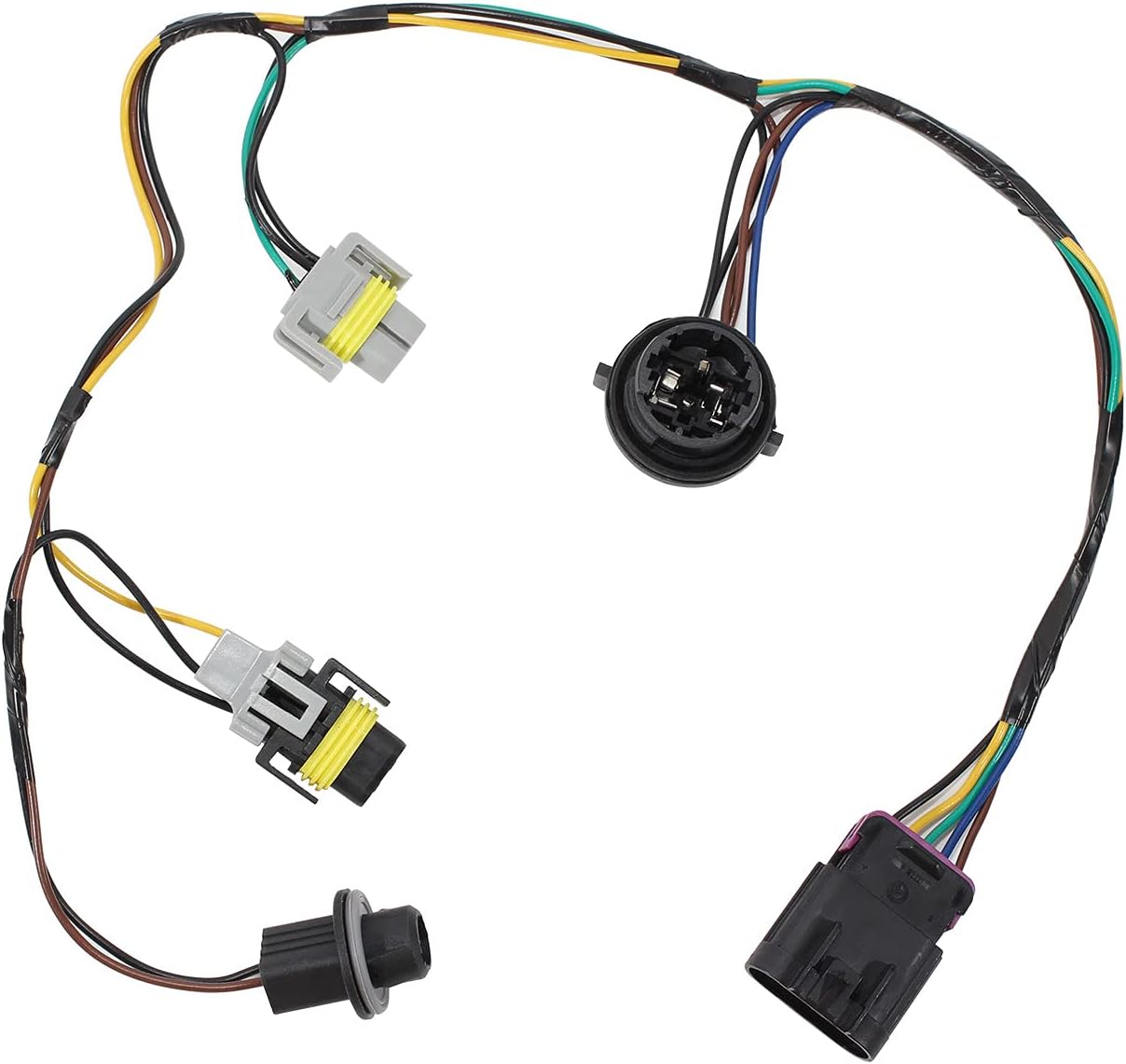 for 2008-2012 Chevrolet Malibu Headlight Wire Harness GM15930264 Front Left or Right Side Head Light Socket Black