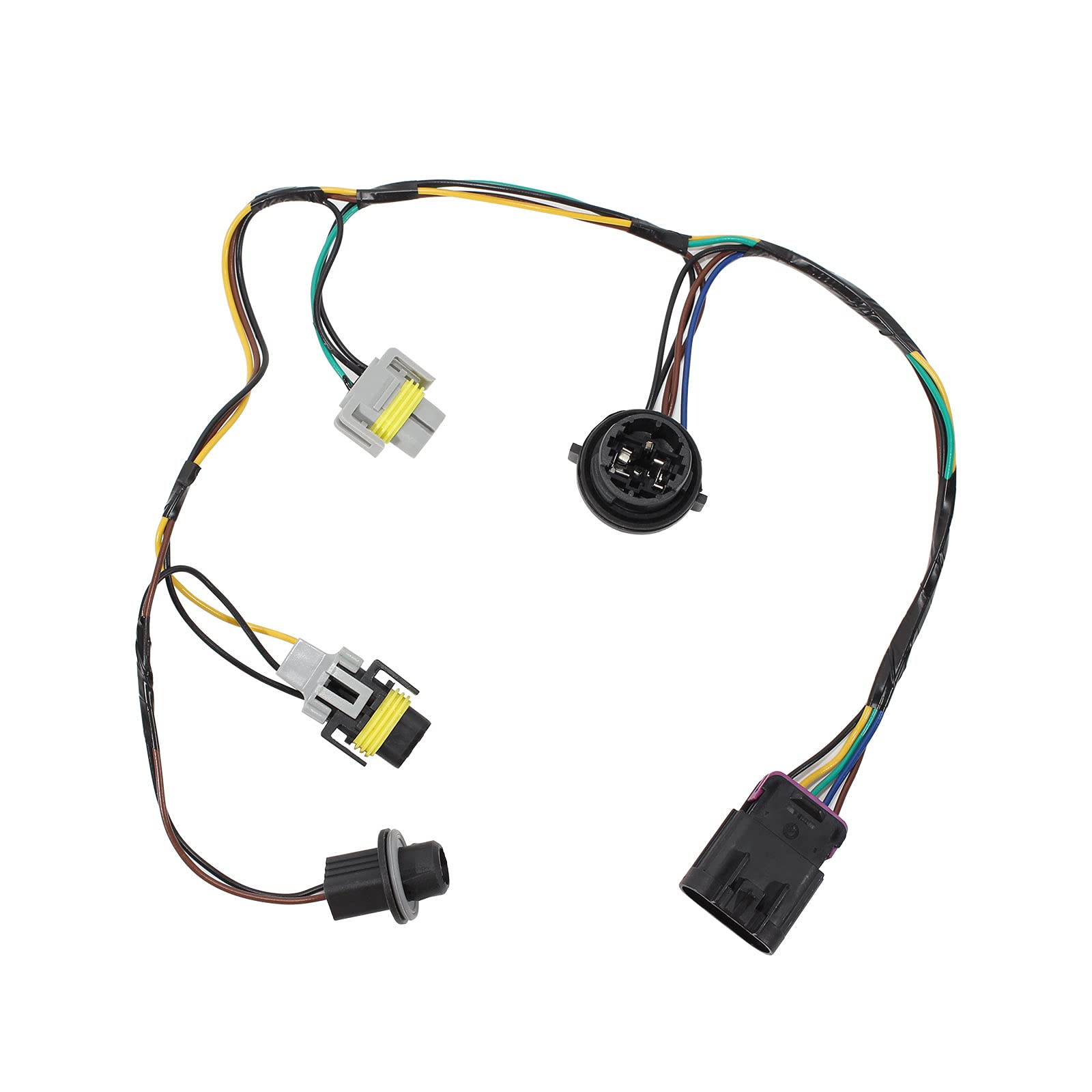for 2008-2012 Chevrolet Malibu Headlight Wire Harness GM15930264 Front Left or Right Side Head Light Socket Black