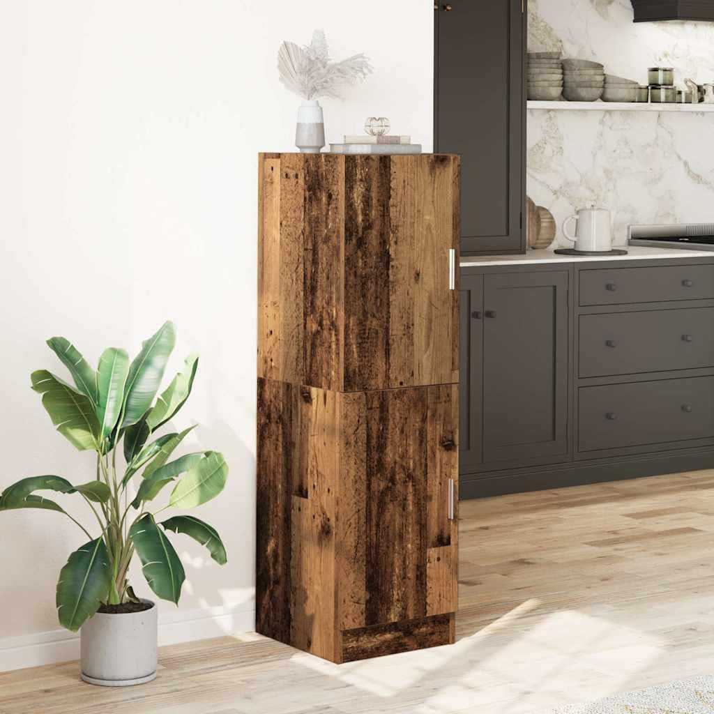 Brokky-Armadietto Cucina Legno Antico 38x41,5x131,5 cm in Legno|Mobile Sottolavello per Cucina