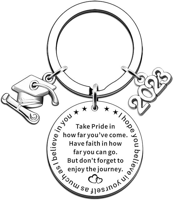 JMIMO 2023 Graduation Gifts for Her Him Graduation Keyring for Daughter Son Sister Best friend High School College Graduate Present