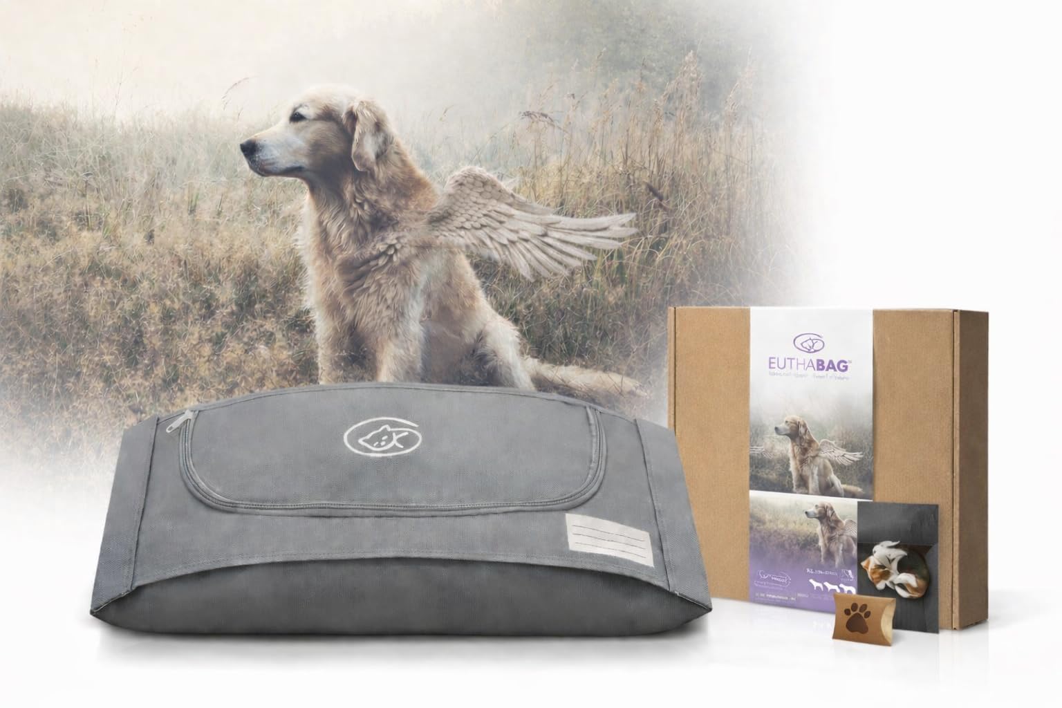 EUTHABAG Snuggle Bag Designed by a Veterinarian The Dignified Pet Cremation & Burial Bag with Kit for a Gentle Goodbye for German Shepherd, Labrador