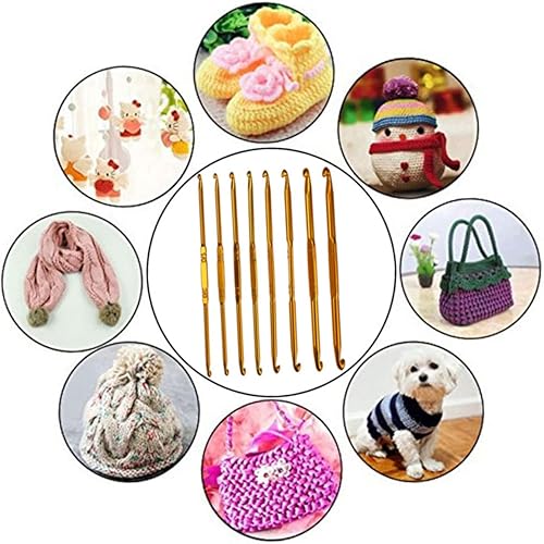 Miniatura 6 de Agujas de tejer para alfombras de 8 1 piezas, materiales de ganchillo tunecino, kit de tejido de alfombras afganas, suministros para manualidades,