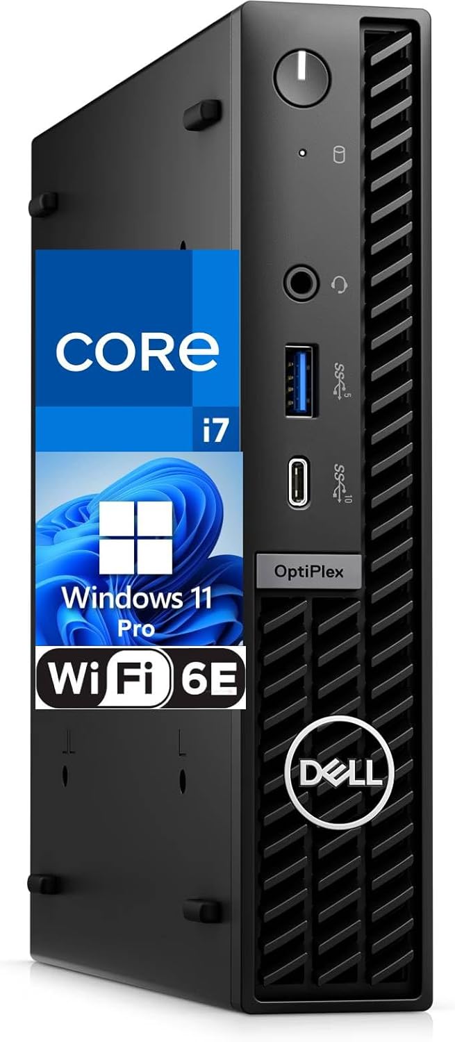 Dell OptiPlex 7020 Micro Computer, Intel Core i7-12700K, 32GB RAM, 1TB NVMe SSD, USB Type-C, Built in WiFi, BT, Display Port, HDMI, Windows 11 Pro, Black 7000 Desktop