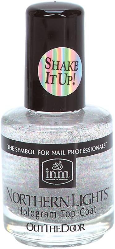 Northern Lights Silver Hologram Top Coat, Fast Drying, 1/2 Ounce (1-Unit)