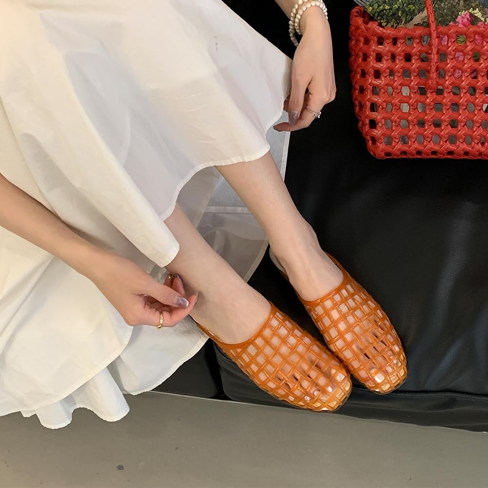 Donne Scarpe Jelly Ballerine Infilare Ballerine Punta chiusa Traspirante per Esterni Viaggi Estate