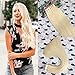 HIKYUU 16" 30g/20pcs Double Side Tape in Skin Weft Remy Human Hair Extensions Invisible White Blonde #60 Tape in Hair Extensions