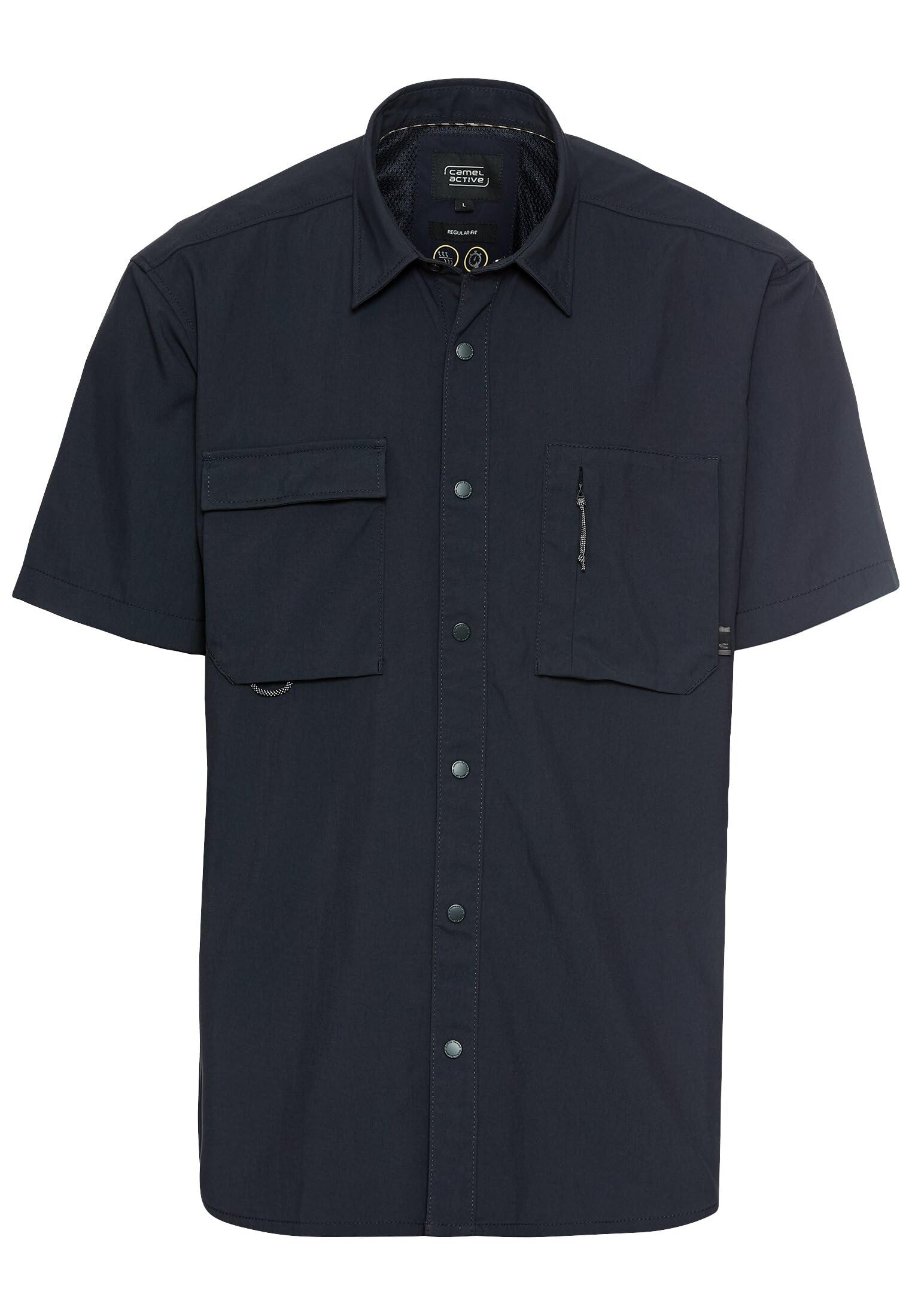 camel active Men's Short-Sleeved Shirt with Cooling Effect, darkblue, M