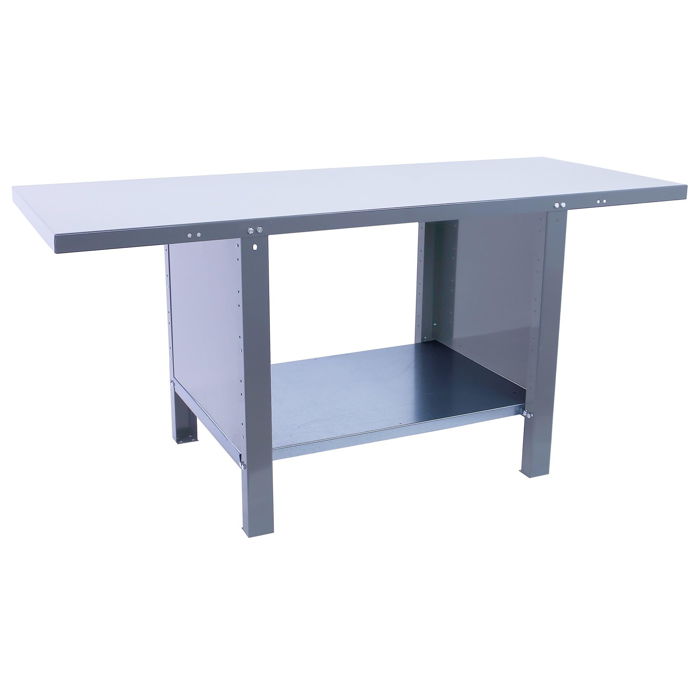 SimonRack Banco de Trabajo Taller, Capacidad Carga 700 kg, 830x1500x730 mm, Mesa de Trabajo, Gris - BT6 PRO | Capacidad Carga 700 kg, Laterales Cerrados, Pintura anticorrosión, Gris