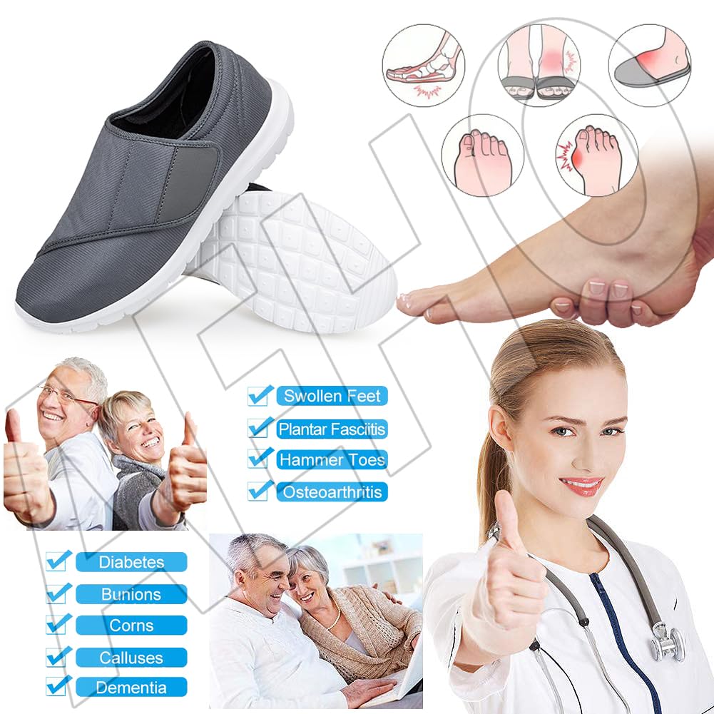 AEHO Chaussures Pieds Larges Femme - Mocassins Été Sans Lacet Respirants Avec Coussin D'Air - Noir 38 EU