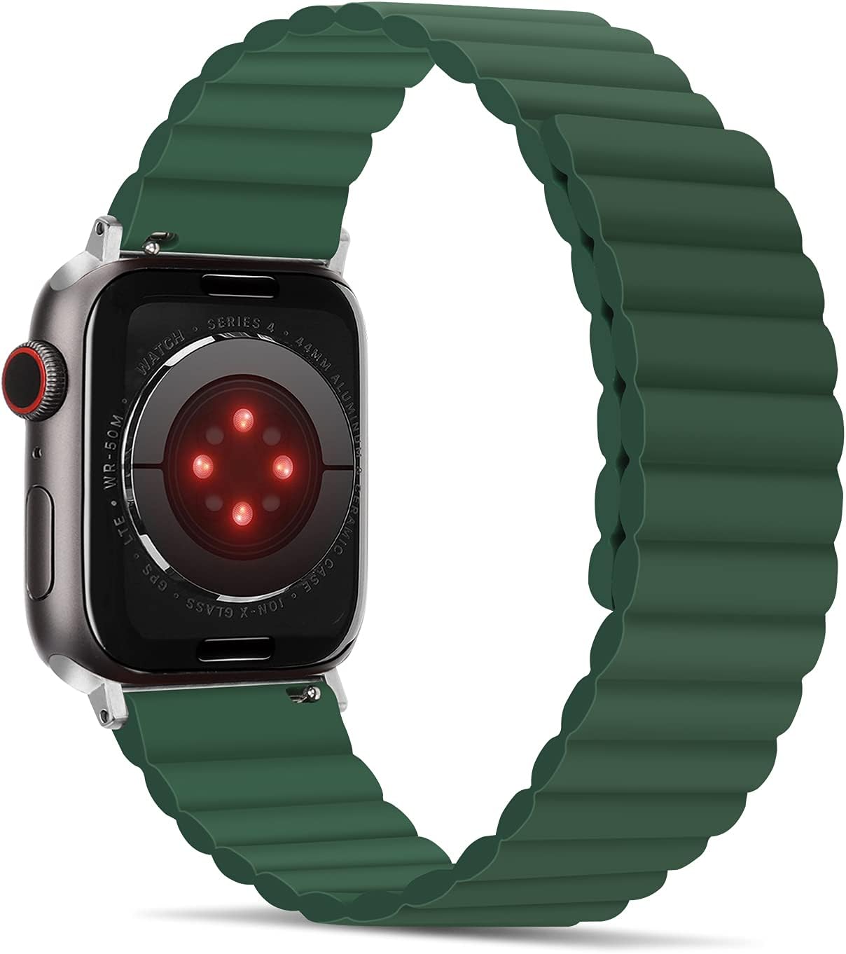 Tasikar Compatible con Correa Apple Watch 45mm 44mm 42mm Ultra Serie 8 7 6 5 4 3 2 1 SE, Pulseras Ajustable de Silicona con Fuerte Cierre Magnético para iWatch (42mm/44mm/45mm, Verde)