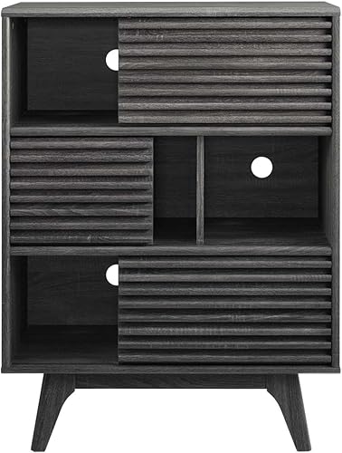 Miniatura 4 de Modway Render Mid-Century - Mueble de almacenamiento de tres niveles en color carbón