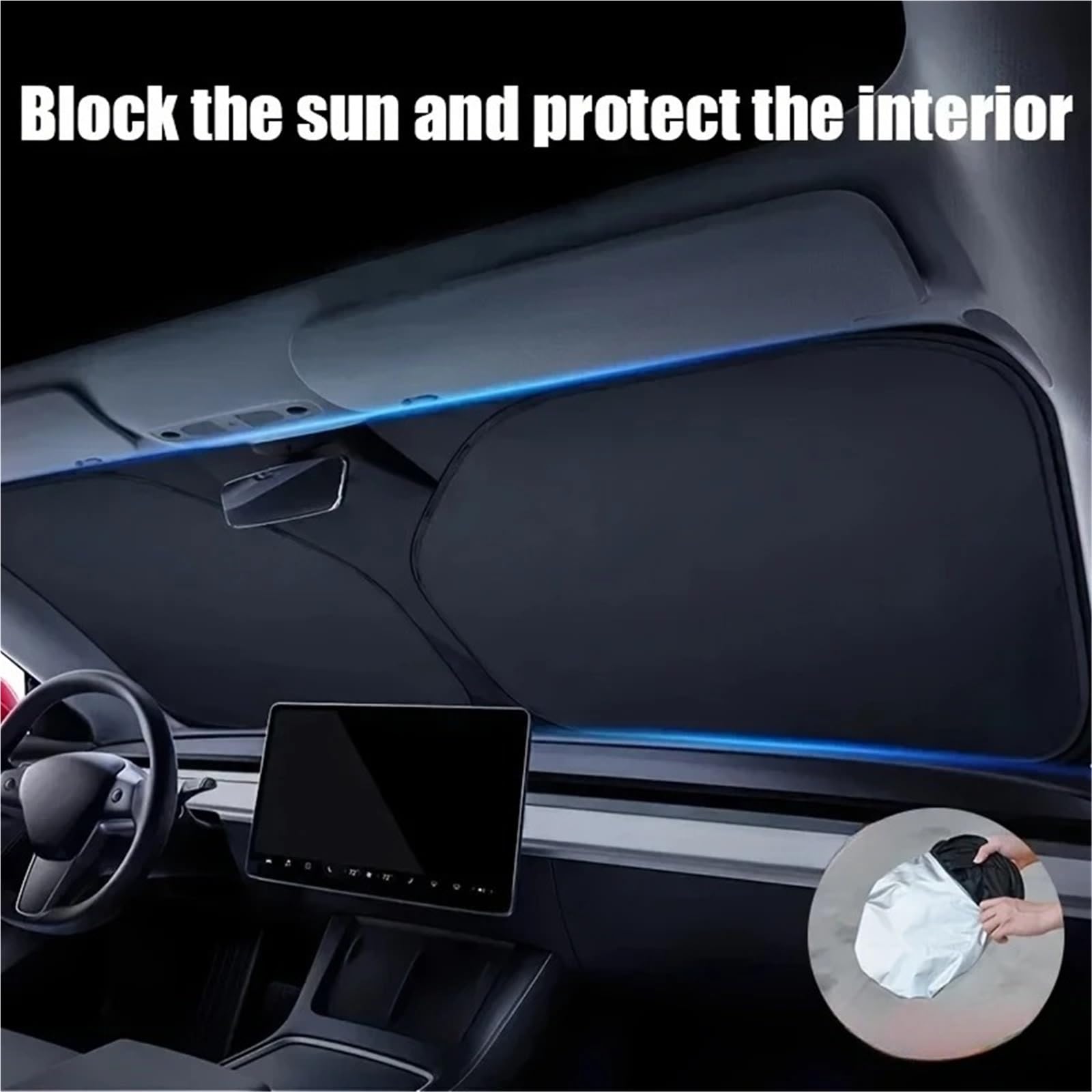 Parasol Lateral Coche Parasol Plegable para Parabrisas de Coche, Protector Visera Interior, antiUV, sombrilla