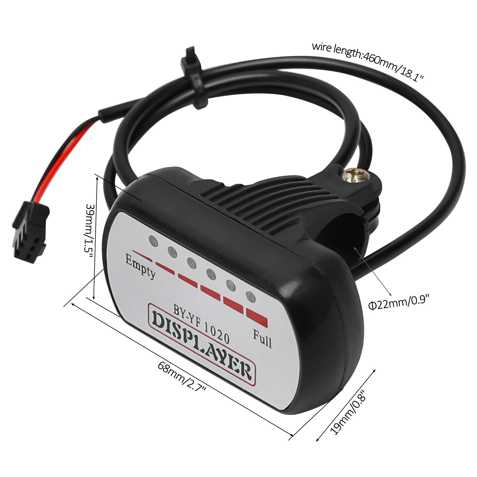 CWTD Battery Level Indicator for 24V/36V/48V Electric Vehicles – Handlebar Mount for Scooters, E-Bikes, and Go-Karts