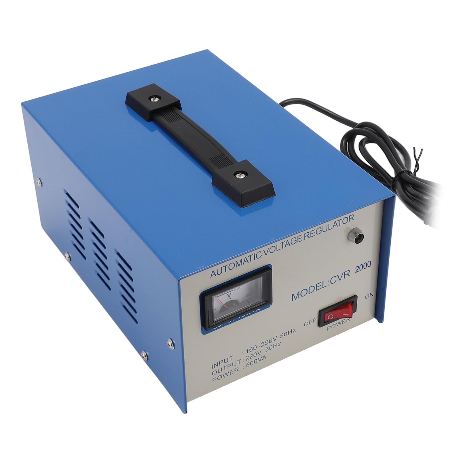 Estabilizador de Voltaje Automático, 2000W CVR 2000VA, 160-250V Entrada 220V Regulador de Voltaje de Salida Transformador de 2000 Vatios con 2 Enchufes Universales para (Enchufe