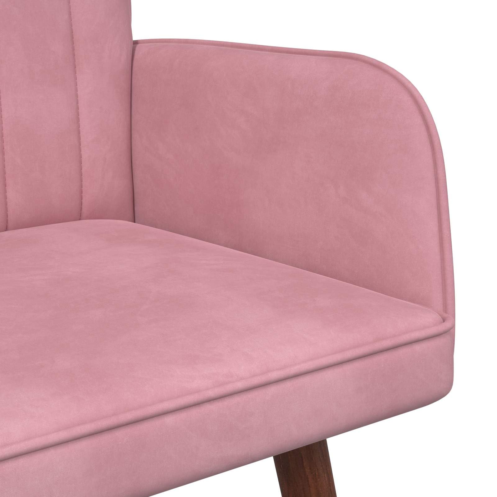 vidaXL Sofa a Due Posti Rosa 115 x 61 x 87 cm Velluto, Divano a Due posti in Velluto, Resistente e ergonomico, Comodo per spazi Piccoli, Perfetto per Il Salotto