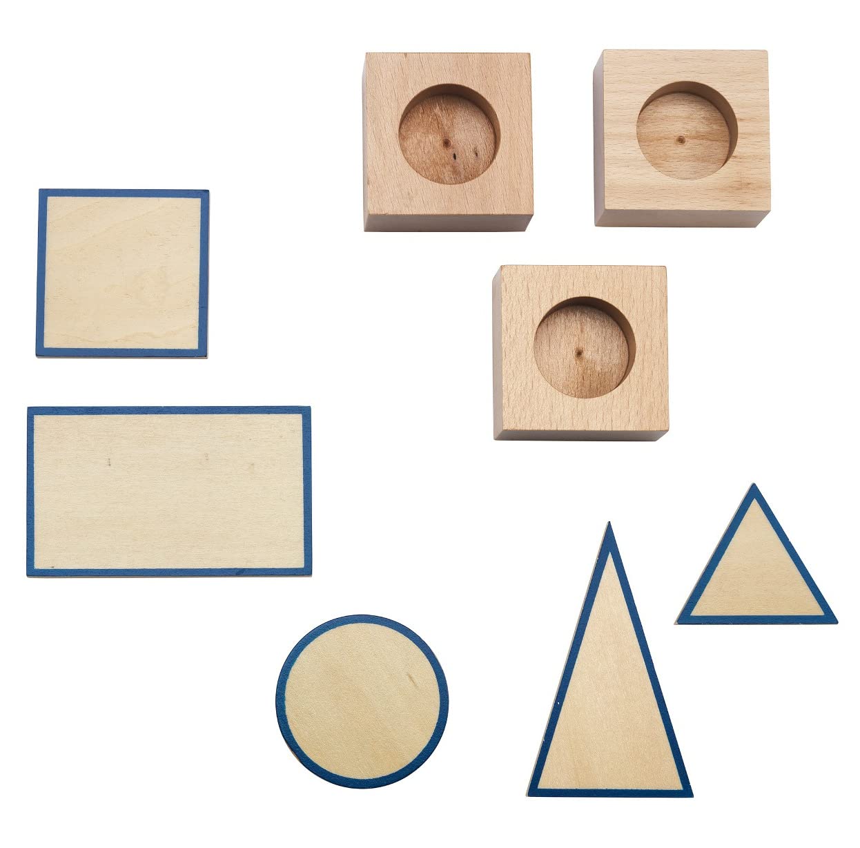 Geometrische Körper, Holz Lernmaterial Mathe & Geometrie | 10 geometrische Formen, 14 Grundflächen, 100 Aufgaben, Montessori Lernset, räumliches Denken fördern