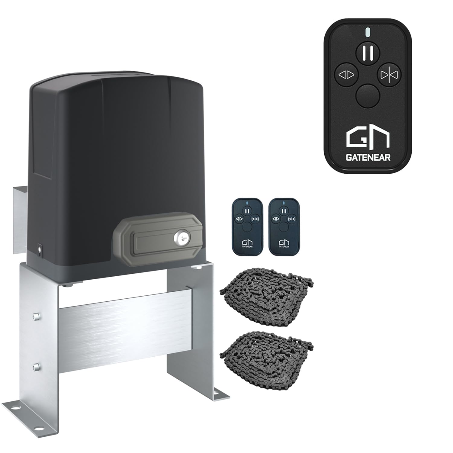 GatenearAutomatic Sliding Gate Opener up to 1400lb with 2 Remote Control + Extra Remote Control
