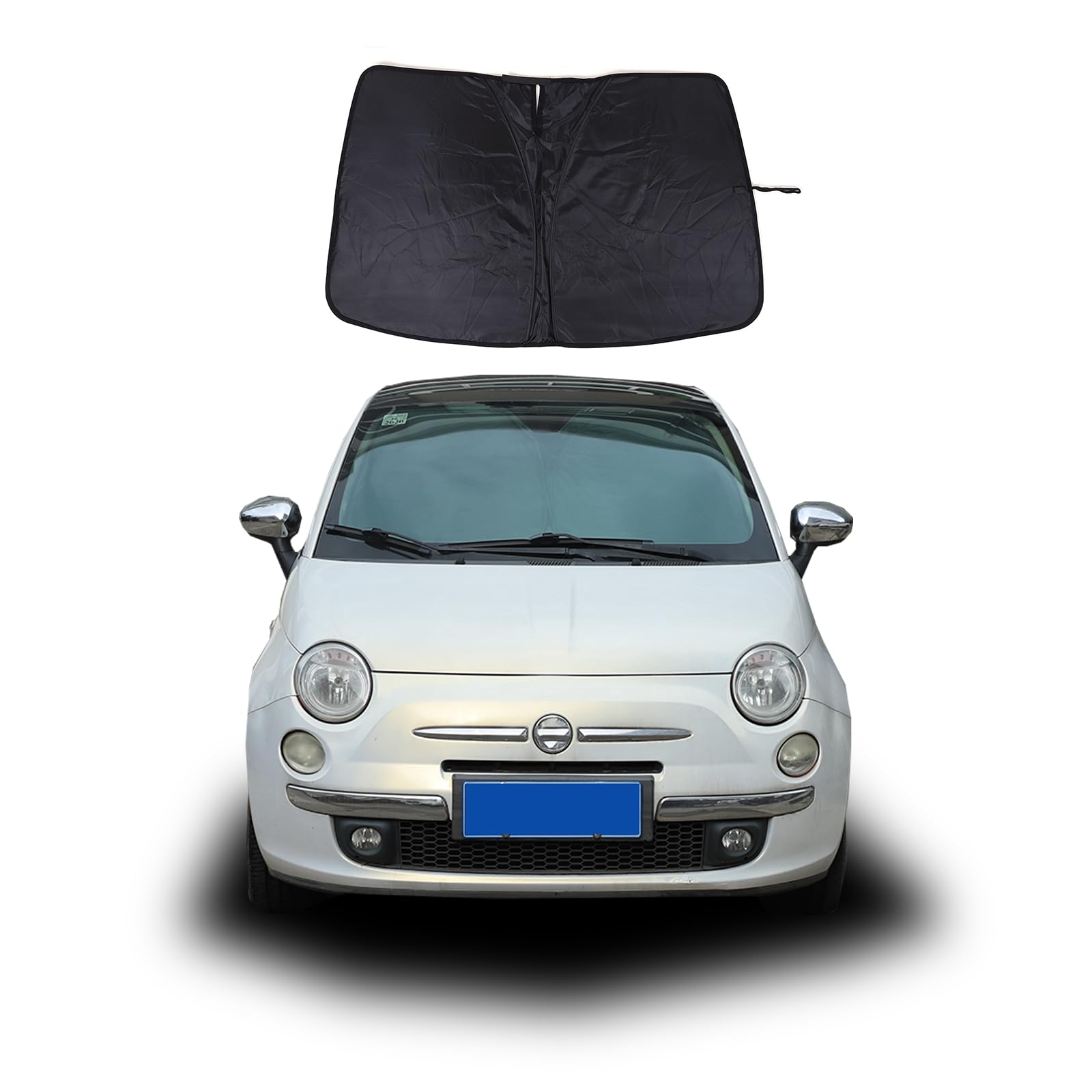 Windshield Sunshade Compatible with Fiat 500 2010-2024 ?Front Window Sun Visor Protector,UV Protection Heat Insulation Windshield Sun Shade (Style D)