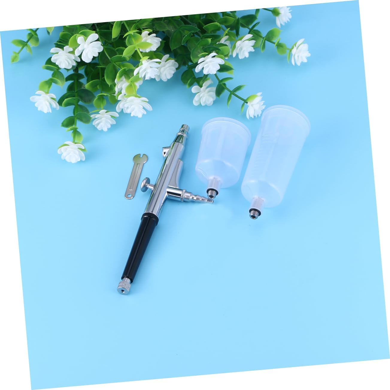 Silver Nail Art Airbrush Set with Nozzle for Cake Decorations