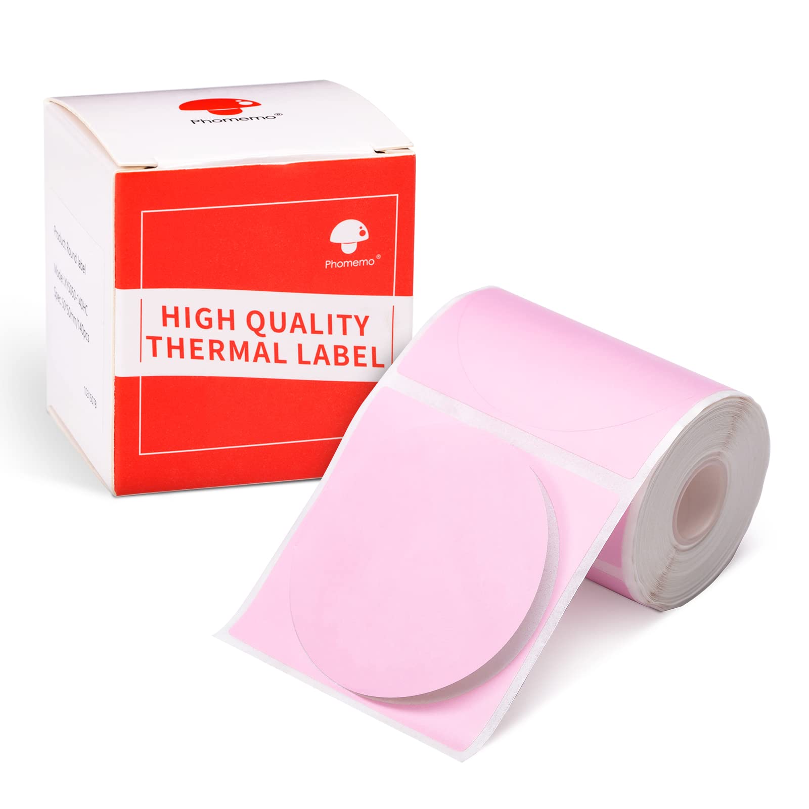 Phomemo Circle Labels for M110/M110S/M120/M200/M220 Label Maker, 1.96" x 1.96"（50x50 mm） Round Thermal Label for Barcode Labels, DIY Logo Design,