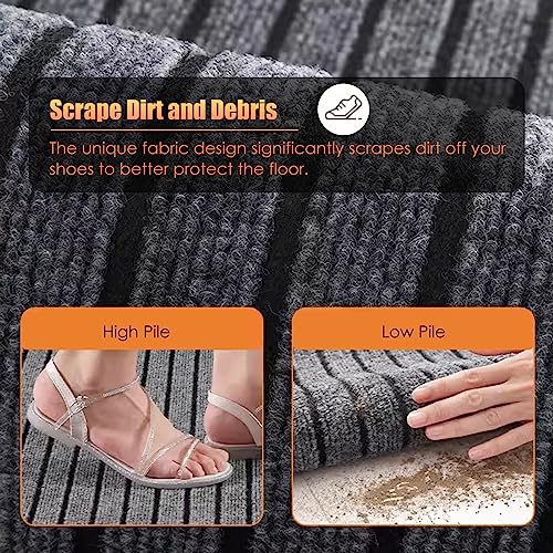 Tapis de porte d'entrée absorbant l'eau avec traitement lavable haute performance - 6