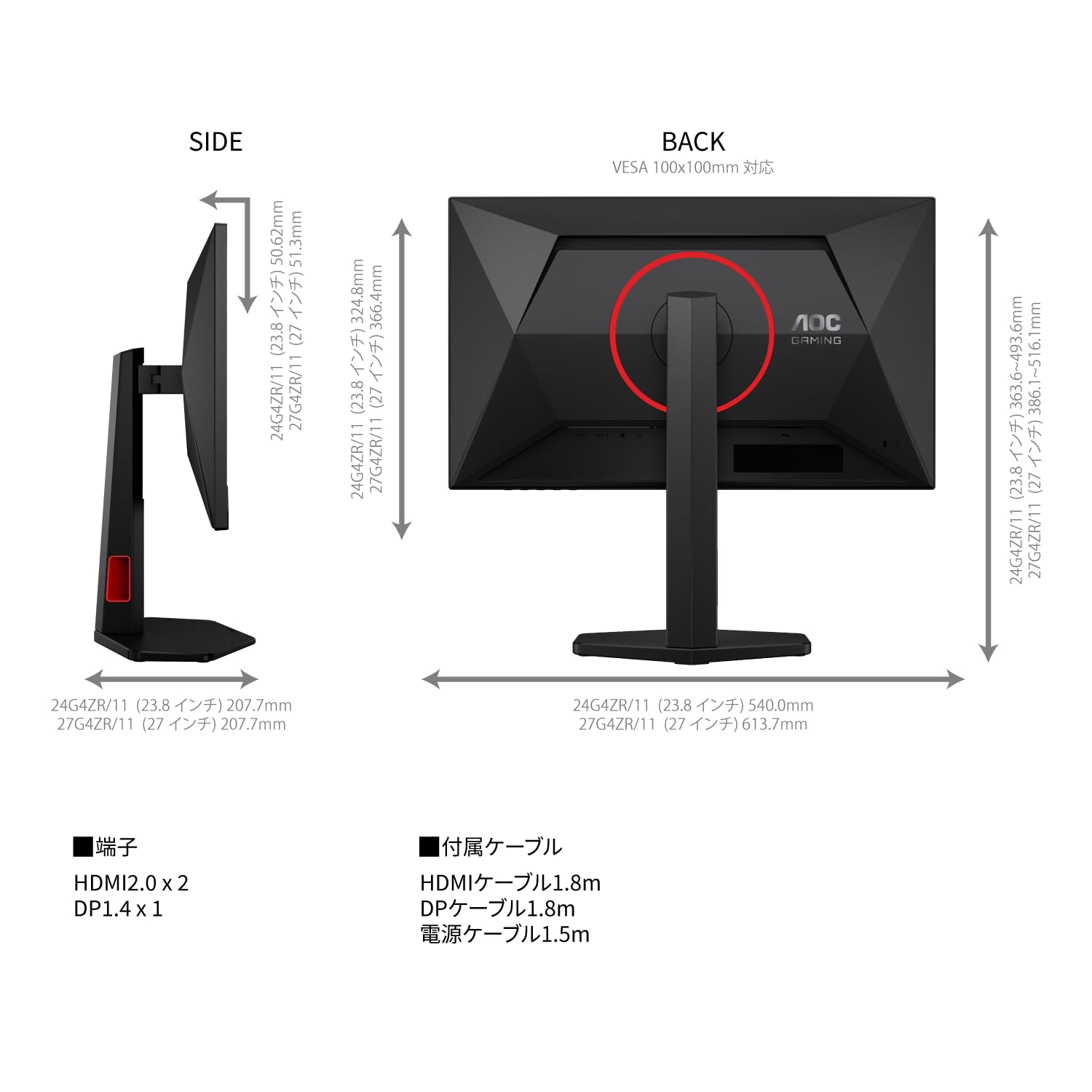 Amazon.co.jp: AOC ゲーミングモニター 27インチ, フルHD/1920×1080
