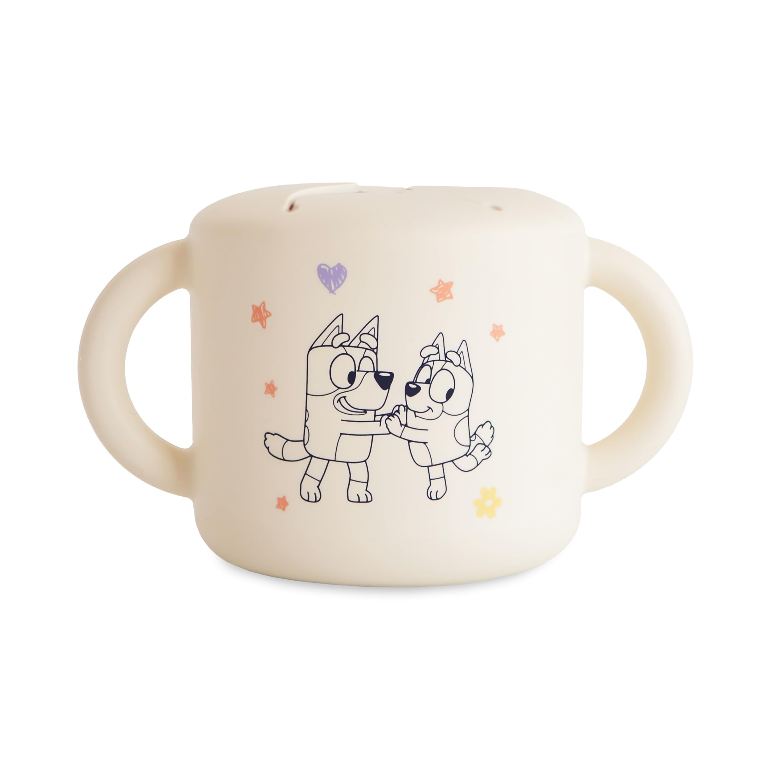 mushie x Bluey Silicone Snack Cup | Spill Proof Food Container for Toddler and Baby (Bluey Ivory)