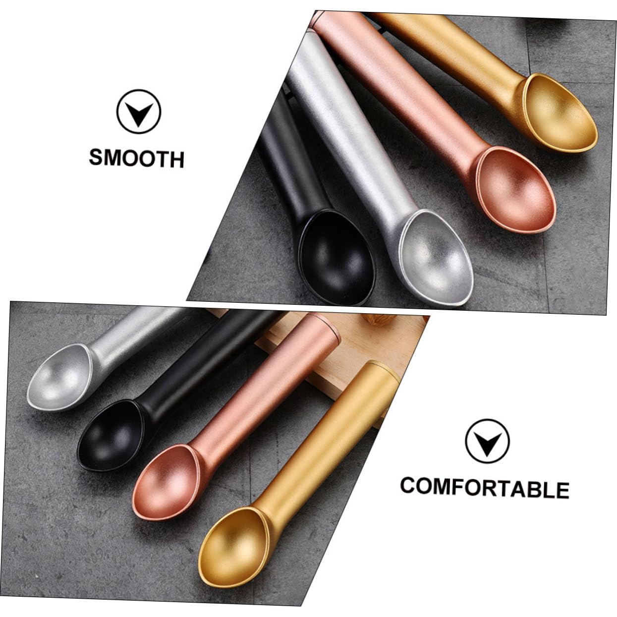 Cabilock Lot De 4 Cuillères À Glace En Aluminium Pour Un Service Facile Antiadhésives Pour La Maison Et Les Desserts