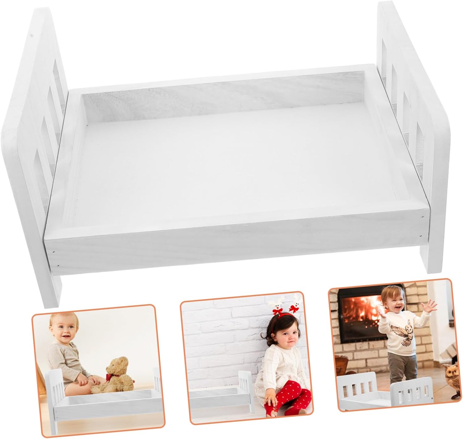 Vaguelly Retro Newborn Photography Bed Props for Doll Bed Photo Accessories for Boys Girls Versatile Furniture for Professional Photoshoots