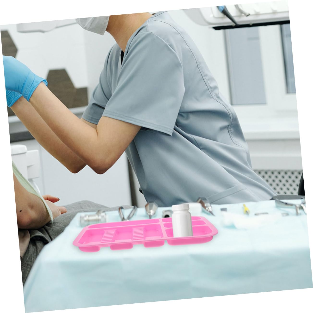 2pcs Oral Treatment Tray Plastic Instrument Organizer for Tools