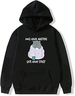 面白い猫のミーム 犬には主人がいて、猫には杖がある 猫好きパーカー